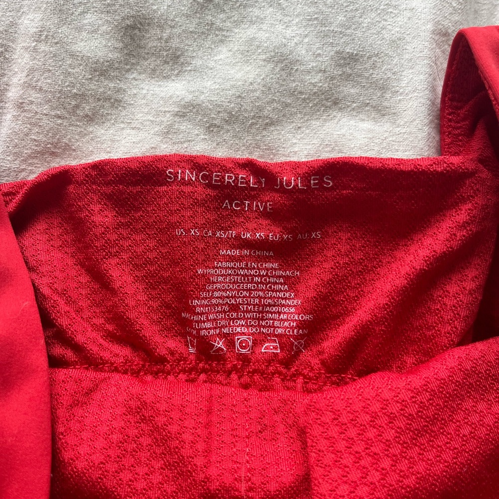 Sincerely Jules Red Activewear Top